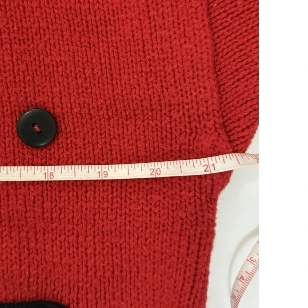 Vintage Diana Marco Red Sweater Women Sz M (40/20W) Abstract 80s 90s Retro Knit